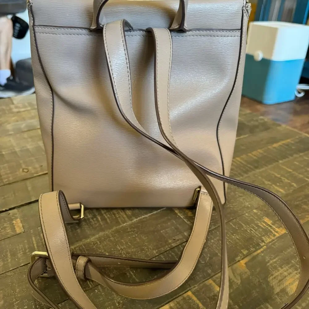 DKNY Top Zip With Handle, Beige‎ Backpack, Bag